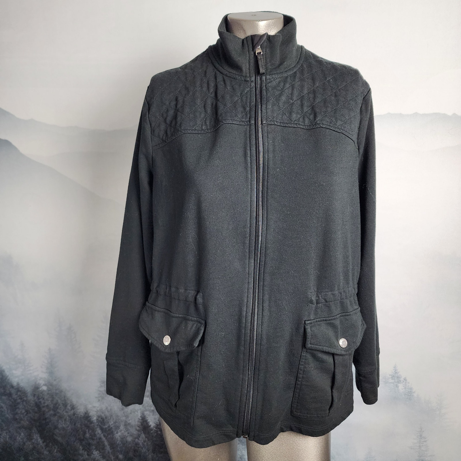 Active Lauren Ralph Lauren Full Zip Black Jacket | Women's 1x